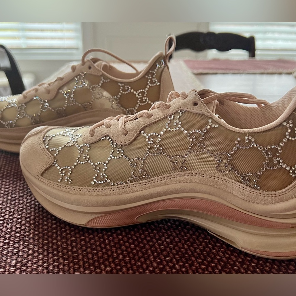 Gorgeous Gucci Glittery Sneakers! They are show-stopping & elevate any outfit!